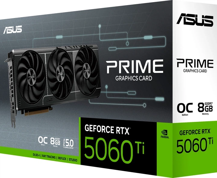 Відеокарта ASUS PCI-Ex GeForce RTX 5060 Ti PRIME OC Edition 8GB GDDR7 (128bit) (2647/28000) (HDMI, 3 x DisplayPort) (PRIME-RTX5060TI-O8G) - изображение 2