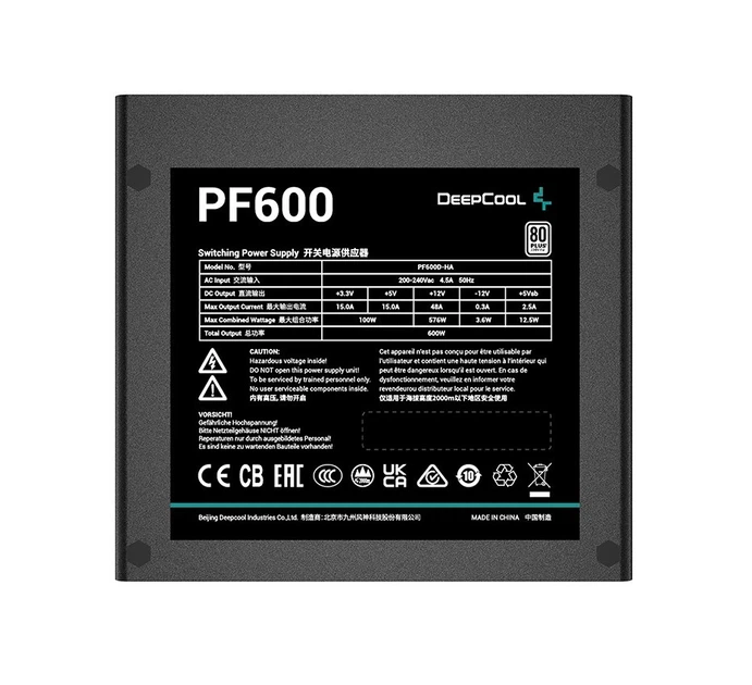 Блок живлення DeepCool PF600 600W (R-PF600D-HA0B-EU) - зображення 4