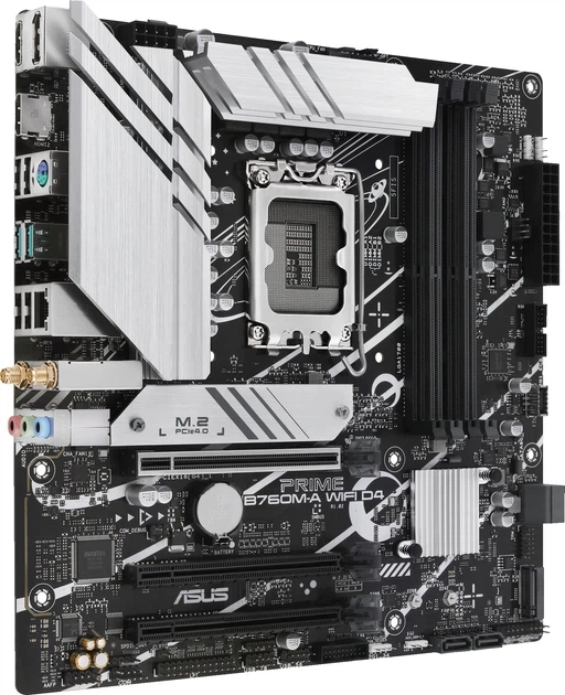 Материнська плата Asus PRIME B760M-A Wi-Fi D4 (s1700, Intel B760, PCI-Ex16) - Фото 2 Материнська плата Asus PRIME B760M-A Wi-Fi D4 (s1700, Intel B760, PCI-Ex16) - изображение 2