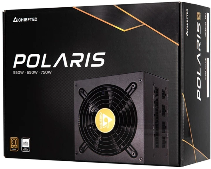 Блок живлення Chieftec POLARIS PPS-550FC 550 Вт 80+ GOLD Cable management (PPS-550FC) - изображение 2