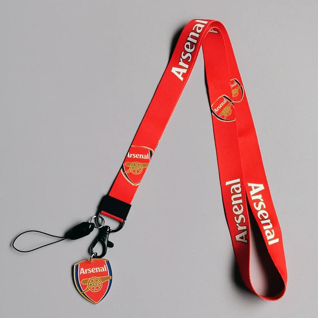 Шнурок для ключей и телефона Arsenal с картхолдером и брелоком ФК Арсенал Красный (Ланьярд / Лента для бейджа) - изображение 2