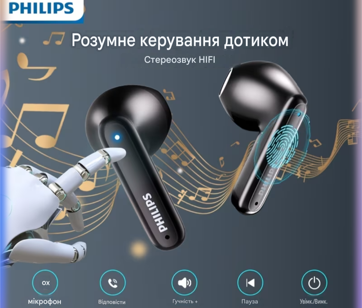 Бездротові навушники philips tat1199 white - изображение 6