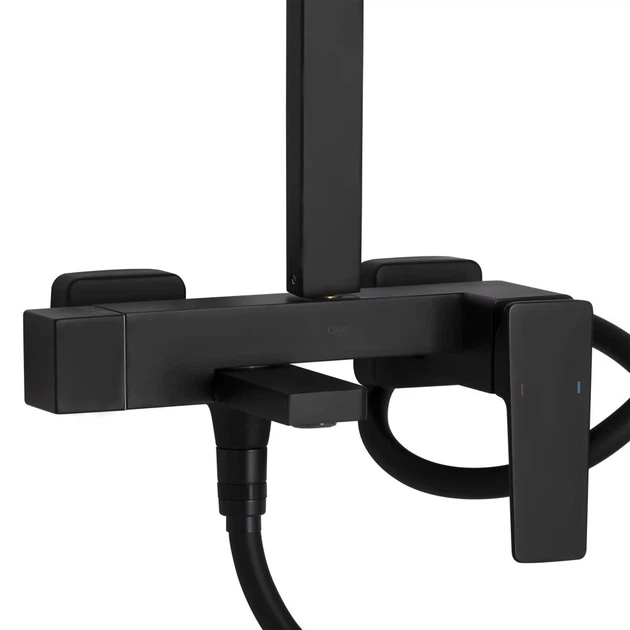 Душова система Qtap Gemini Matt Black на 3 споживачі з виливом для ванни чорна QT51103KNG - зображення 6