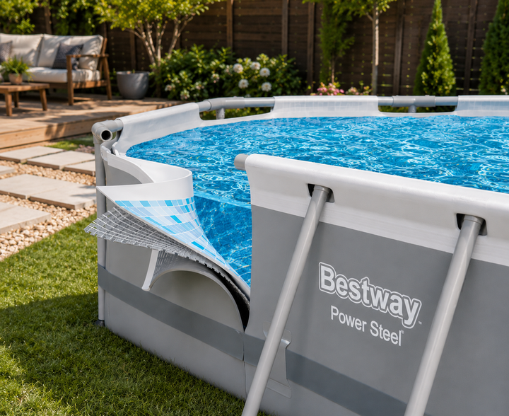 Наземный каркасный бассейн Bestway 56620 424×250×100 см, насос-фильтр и стремянка в комплекте - изображение 5
