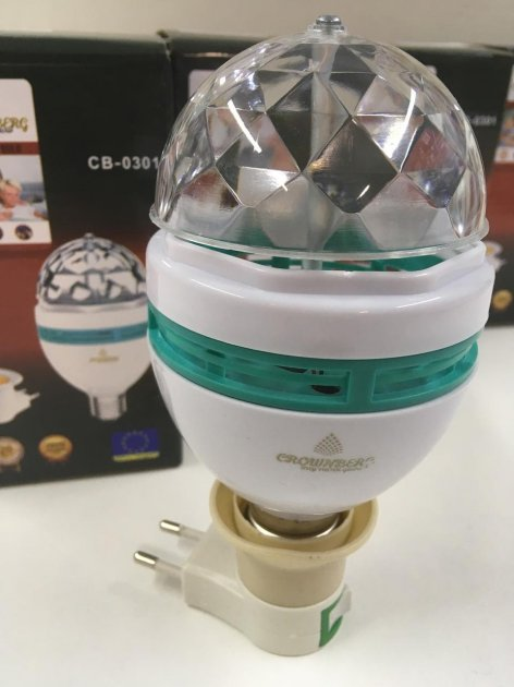 Диско лампа світлодіодна лампочка RGB у формі чарівної кулі - зображення 3