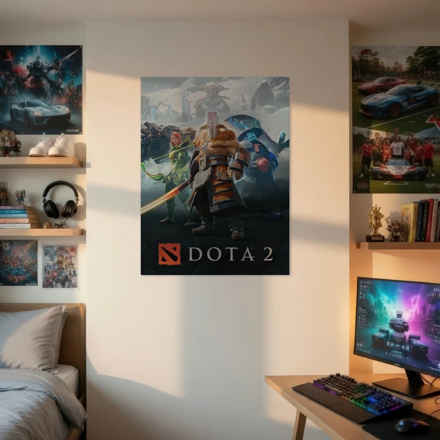 Постер Дота 2, Джаггернаут, Dota 2, Juggernaut, декор в комнату геймера, A3 40×30 см (id3739) - изображение 2