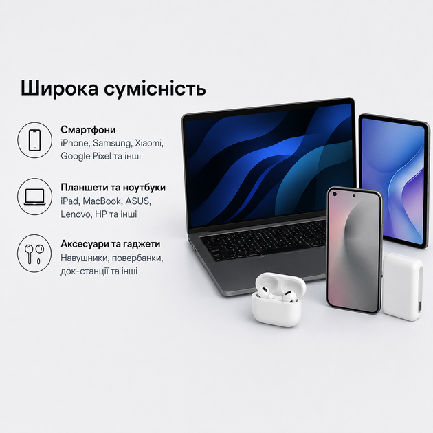 Кабель швидкої зарядки Type-C to Type-C 1 м USB-C плетений, Шнур для зарядки смартфона, планшета, ноутбука, навушників, павербанка - зображення 4
