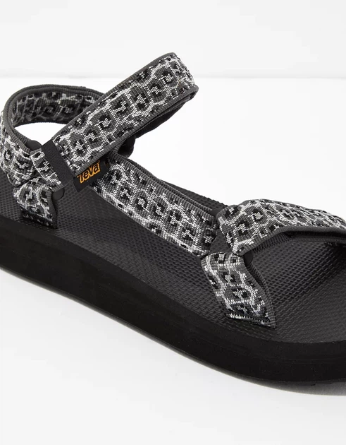 Жіночі сандалі Teva Midform Universal легкі відкриті з леопардовим принтом літні чорні 39 - изображение 4