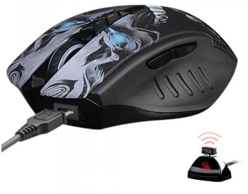 Мышь беспроводная Bloody R80 Plus, Black Skull - Фото 2 Мышь беспроводная Bloody R80 Plus, Black Skull - изображение 2
