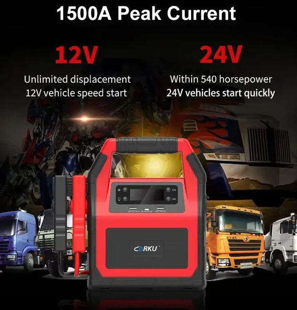Джамп стартер Carku EPower-99C 12/24 В бустер Jump starter 42000mAh - изображение 8