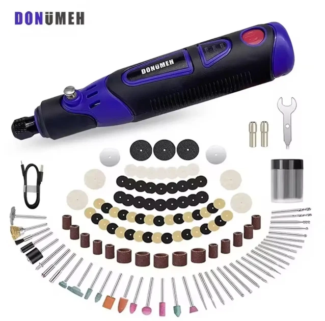 Аккумуляторный гравер DONUMEH 3.7V, 17000 об/мин, 3 скорости, Type-C, набор 217 насадок для шлифования, резки и гравировки - Фото 2 Аккумуляторный гравер DONUMEH 3.7V, 17000 об/мин, 3 скорости, Type-C, набор 217 насадок для шлифования, резки и гравировки - изображение 2