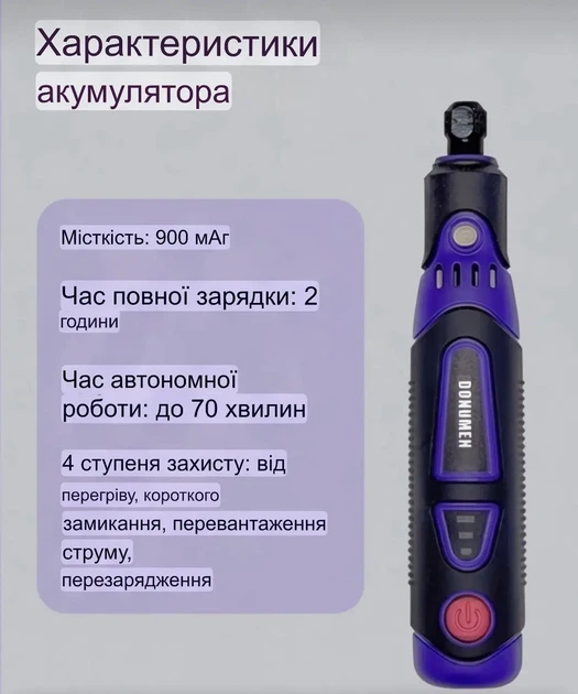 Аккумуляторный гравер DONUMEH 3.7V, 17000 об/мин, 3 скорости, Type-C, набор 217 насадок для шлифования, резки и гравировки - Фото 9 Аккумуляторный гравер DONUMEH 3.7V, 17000 об/мин, 3 скорости, Type-C, набор 217 насадок для шлифования, резки и гравировки - изображение 9