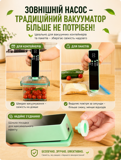 Аккумуляторный портативный вакууматор для продуктов с USB-зарядкой вакуум до 60 кПа 1200 мА·ч для мяса рыбы овощей и фруктов со стартовым набором пакетов и вакуумным клапаном - изображение 5