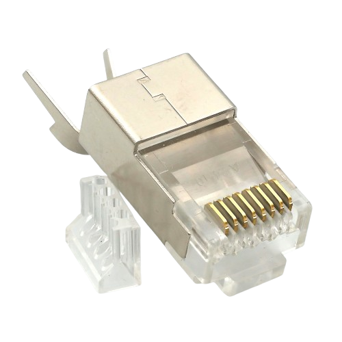 Коннектор мережевий RJ45, STP, cat.6A, 50μ, 1.45мм, зі вставкою Kingda KD-PG8056 - изображение 7