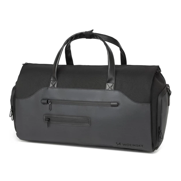 Дорожная сумка Wozinsky Premium для костюма с карманом для влажных вещей 50л Black (5907769372179) - изображение 3