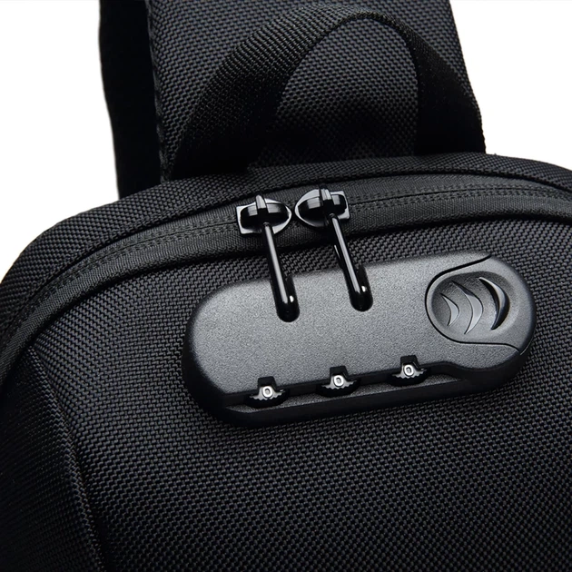 Рюкзак Wozinsky Premium на одно плечо антивор с органайзером и USB Black (5907769372186) - изображение 9