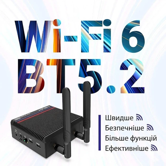 Міні ПК MINIX Z100-0dB Fanless / Intel N100 / RAM 16GB / SSD 512GB / 2 x HDMI / LAN / Wi-Fi 6 / Bluetooth 5.2 / Windows 11 / Black (102104317) - зображення 4