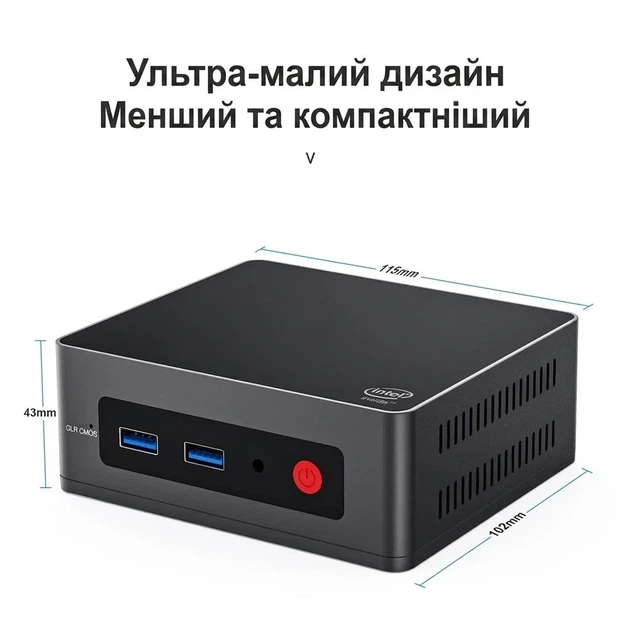 Мини ПК KUYIA GK MINI / Intel Celeron J4125 / RAM 8GB / SSD 128GB / 2 х HDMI / LAN / Wi-Fi 5 / Bluetooth 4.2 / Windows 11 / Черный (102126547) - Уценка - изображение 3