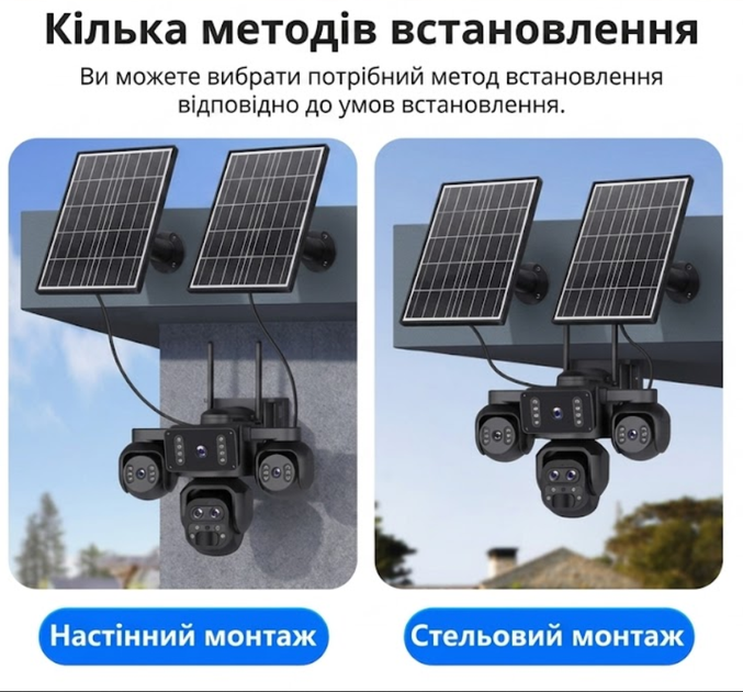 Автономная 4G камера Sectec K-325-AOV-5L-4G с сим-картой, постоянной записью и солнечной панелью черная - изображение 4