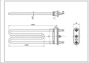 Тен для стиральной машины Samsung DC47-00006M TPD 180-SG-1900 Kawai L=180mm 1900W (керамический) - изображение 4