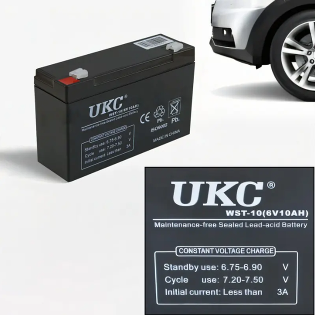Аккумулятор BATTERY 6V 10A UKC, Свинцово-кислотная универсальная аккумуляторная батарея с гелевым наполнением - Фото 1 Аккумулятор BATTERY 6V 10A UKC, Свинцово-кислотная универсальная аккумуляторная батарея с гелевым наполнением - изображение 1
