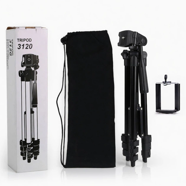 Штатив для кільцевої лампи 35-103 см, Tripod 3120, Телескопічний штатив для камери та телефону, Трипод - Фото 6 Штатив для кільцевої лампи 35-103 см, Tripod 3120, Телескопічний штатив для камери та телефону, Трипод - зображення 6