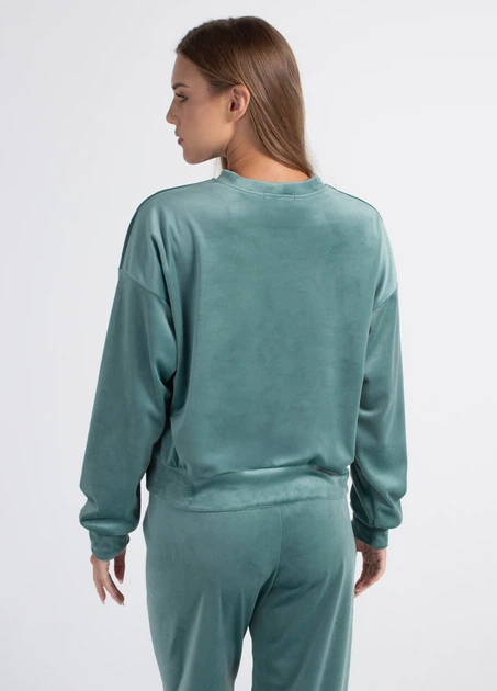 Жіночий велюровий комплект: світшот та штани Giulia SOFT WINTER 5815/080 M Green-jade green - Фото 3 Жіночий велюровий комплект: світшот та штани Giulia SOFT WINTER 5815/080 M Green-jade green - изображение 3