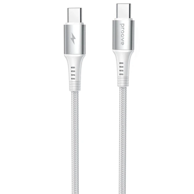 Кабель Proove WireX Type-C to Type-C 60W (1м) белый - Фото 1 Кабель Proove WireX Type-C to Type-C 60W (1м) белый - изображение 1