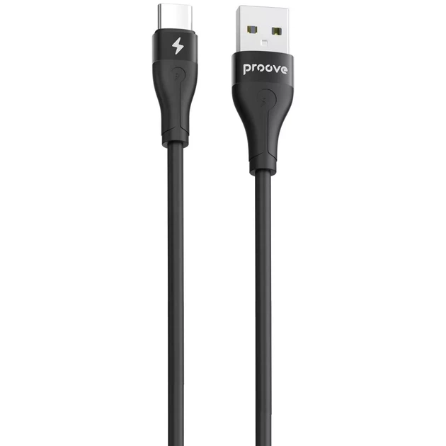 Кабель Proove Soft Silicone USB to Type-C 2.4A (1m) black - зображення 3