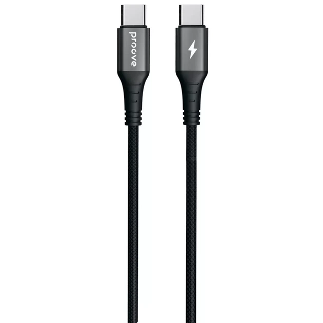 Кабель Proove WireX Type-C to Type-C 60W (2m) black - Фото 1 Кабель Proove WireX Type-C to Type-C 60W (2m) black - изображение 1