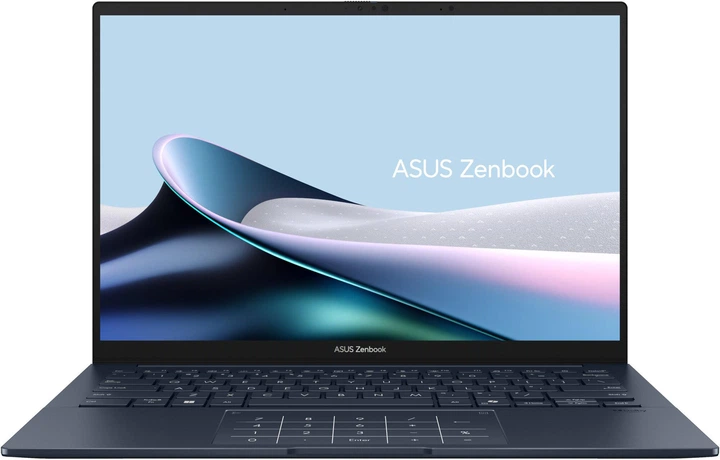 Ноутбук ASUS Zenbook 14 (UX3405CA-SU1499W), Intel Core Ultra 9 285H / 14" / Touch / OLED / 120 Гц / RAM 16 ГБ LPDDR5X / SSD 512 ГБ / Intel Arc Graphics / Windows 11 Home / Синій - Фото 1 Ноутбук ASUS Zenbook 14 (UX3405CA-SU1499W), Intel Core Ultra 9 285H / 14" / Touch / OLED / 120 Гц / RAM 16 ГБ LPDDR5X / SSD 512 ГБ / Intel Arc Graphics / Windows 11 Home / Синій - изображение 1