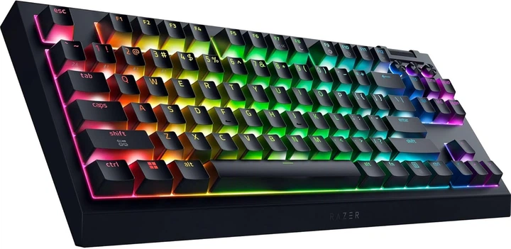 Razer Клавіатура механічна Razer BlackWidow V4 TKL HyperSpeed, 87key, Orange Switch Gen-3, USB-A/WL/BT, EN, RGB, чорний - изображение 9