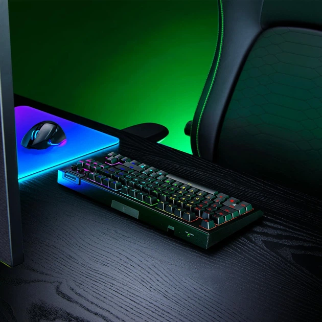 Razer Клавіатура механічна Razer BlackWidow V4 TKL HyperSpeed, 87key, Orange Switch Gen-3, USB-A/WL/BT, EN, RGB, чорний - изображение 12