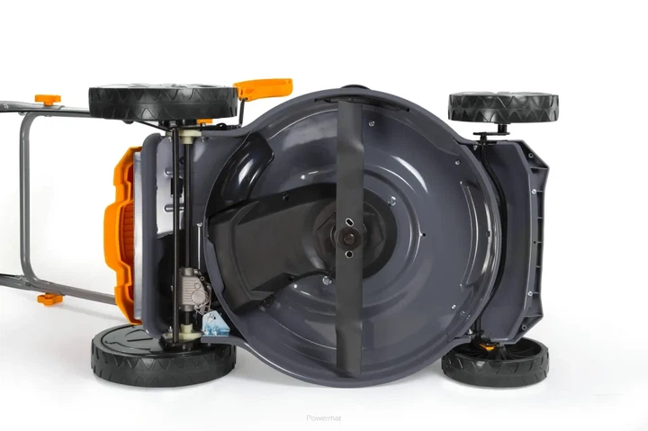 Бензиновая газонокосилка Powermat PM0614 7 л.с. 60 л с мульчированием самоходная с регулировкой высоты держатель для напитков - изображение 10