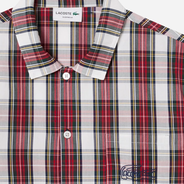 Пижама (рубашка + штаны) мужская больших размеров хлопковая Lacoste 181512853 2XL Разноцветная (1159864330) - изображение 6