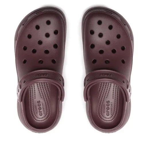 Сабо крокси шльопанці жіночі Crocs Classic Crush Clog розмір EUR 36-37, US M4 W6,23 см Dark Cherry Вишневий - изображение 7