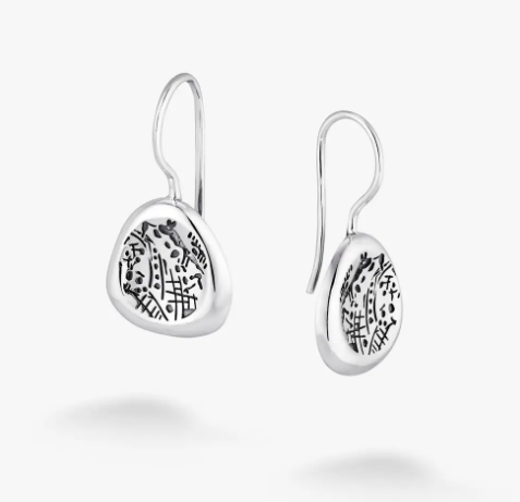 Серьги серебряные этнические Стоун Петроглифы 925 - изображение 6