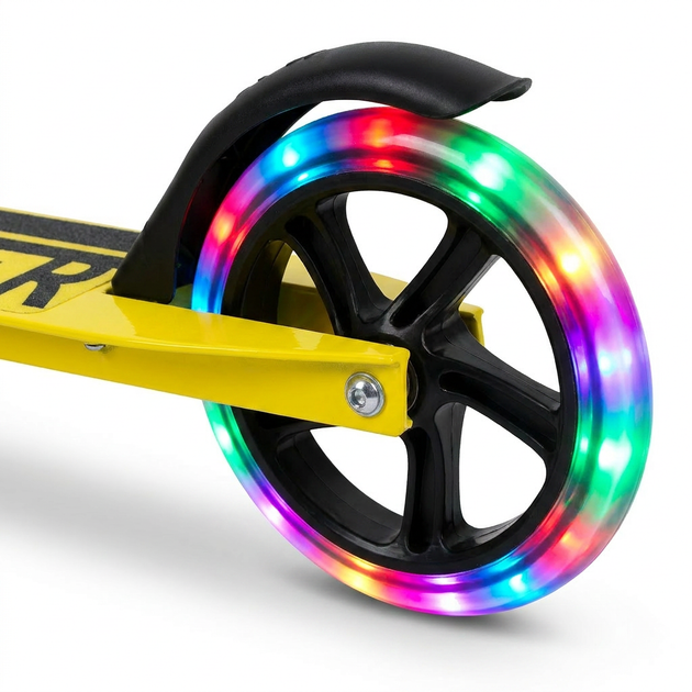 Самокат двухколесный складной с светящимися колесами 200мм Scooter 5252 Yellow - изображение 6