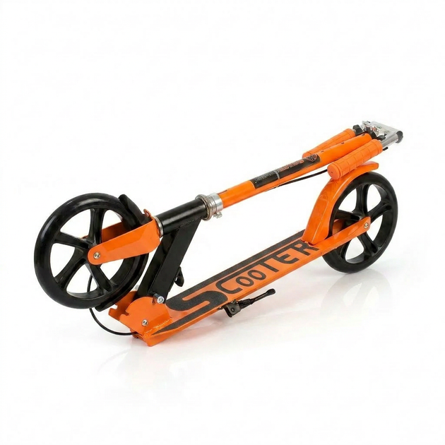 Самокат двухколесный складной с светящимися колесами 200мм Scooter 5252 Orange - изображение 5