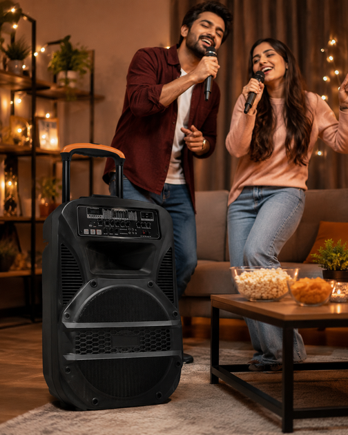 Портативна колонка Su-Kam BT115D Bluetooth, USB, FM акустична караоке-система - зображення 4