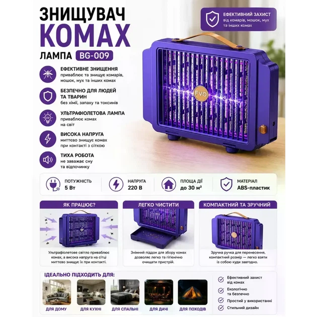 Лампа-знищувач комах BG-009 - изображение 2
