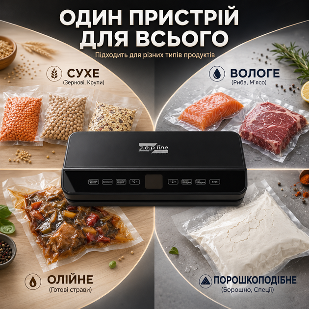 Бытовой вакуумный упаковщик Вакууматор для мяса рыбы овощей и круп 200 Вт Аппарат вакуумной упаковки и подарок 20 вакуумных пакетов - изображение 10