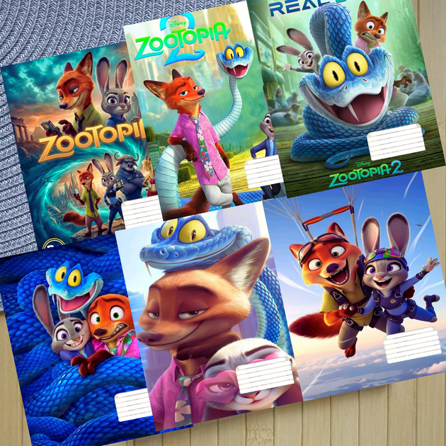 Набор тетрадей Зоотрополис Zootopia в линию 18 листов 6 шт (29910) - Фото 1 Набор тетрадей Зоотрополис Zootopia в линию 18 листов 6 шт (29910) - изображение 1