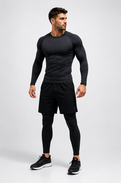 Мужской компрессионный термо-лонгслив (Black, Premium Fit) L - Фото 3 Мужской компрессионный термо-лонгслив (Black, Premium Fit) L - изображение 3