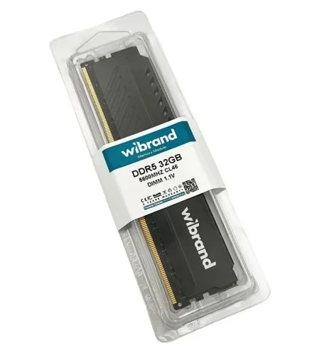 Пам'ять 32Gb DDR5, 5600 MHz, Wibrand, Black, 46-46-46, 1.1V, з радіатором (WI5600DDR5D/32GB) - Фото 2 Пам'ять 32Gb DDR5, 5600 MHz, Wibrand, Black, 46-46-46, 1.1V, з радіатором (WI5600DDR5D/32GB) - изображение 2