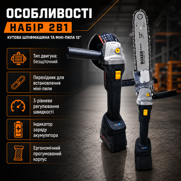Многофункциональный аккумуляторный набор: угловая шлифовальная машина и мини-пила 12" - Фото 4 Многофункциональный аккумуляторный набор: угловая шлифовальная машина и мини-пила 12" - изображение 4