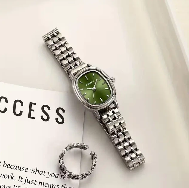 Жіночий наручний годинник Rebirth (Silver-Green) - Фото 3 Жіночий наручний годинник Rebirth (Silver-Green) - зображення 3