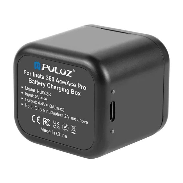 Зарядное устройство Puluz 2-slot + кейс для карт для Insta360 Ace (PU968B) - изображение 3