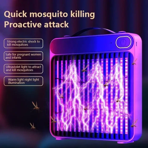 Аккумуляторный электрический уничтожитель насекомых и комаров Mosquito Killing Lamp BG-010 (360° USB), Серый - изображение 8