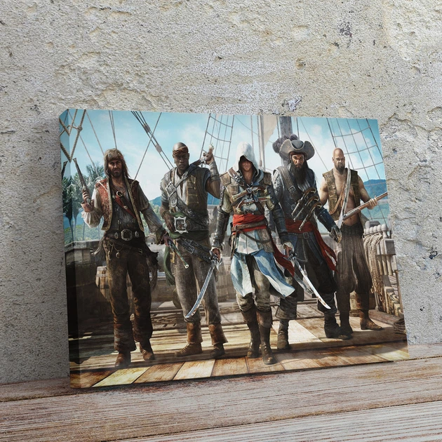 Интерьерная картина Кредо ассасина, Assassin’s Creed IV: Black Flag, декор в комнату геймера, 28×42 см (id0694) - изображение 2